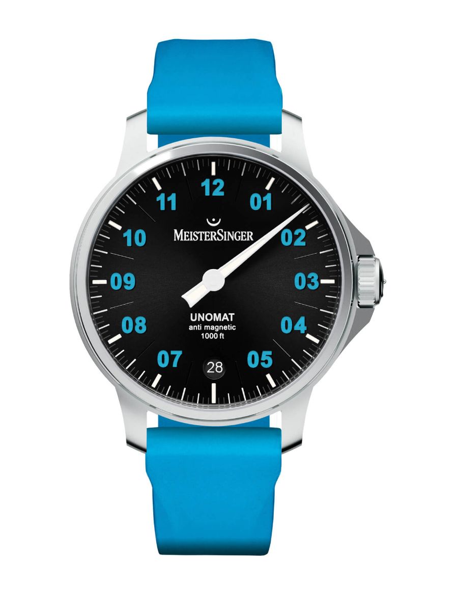 Meistersinger Unomat Black Arctic Blue 43 mm Otomatik Saat UN902BLU