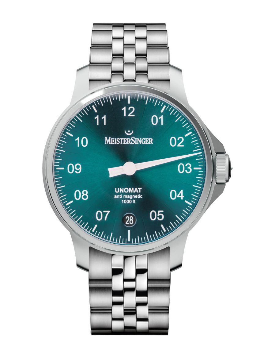Meistersinger Unomat Sunburst Medium Green 43 mm Otomatik Saat UN919