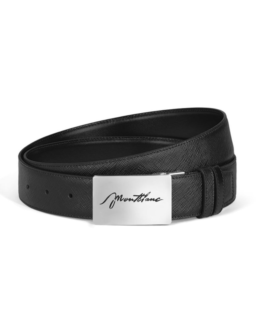 Montblanc Sartorial Deri Plaka Tokalı 35 mm Çift Taraflı Kemer 222235